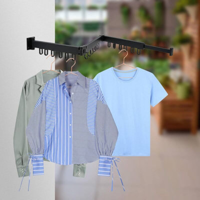 Foldable Indoor Laundry Drying Rack Aluminum 3 Tier Wall Mounted ...