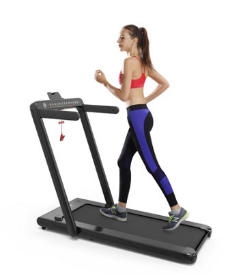 Foldable Indoor Treadmill with Side Handrail and Built-in Bluetooth ...