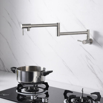 Foldable Kitchen Faucet, Wall Mounted Sink Faucet, 360 Degree Rotatable ...