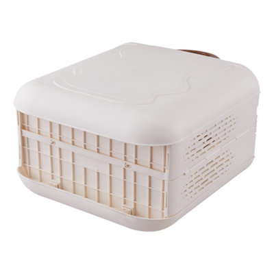 Foldable Laundry Basket with Underwear Basket with Adhesive Hook, White