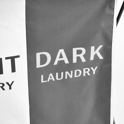 Foldable Light Dark Laundry Basket Storage Clothes Organiser Divided Hamper - 3
