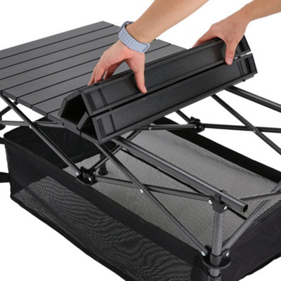 Foldable Lightweight Camping Table with Aluminum Rollable Top ...