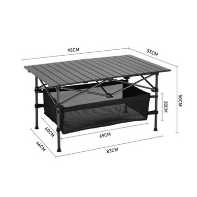 Foldable Lightweight Camping Table with Aluminum Rollable Top ...