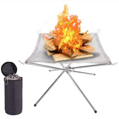 Foldable Outdoor BBQ Bonfire Rack Portable Camping Fire Pit Grill ...
