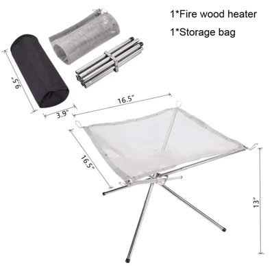 Foldable Outdoor BBQ Bonfire Rack Portable Camping Fire Pit Grill ...