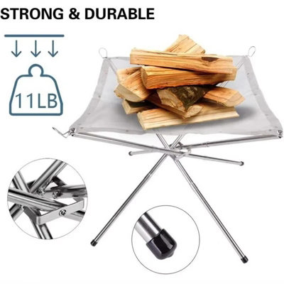 Foldable Outdoor BBQ Bonfire Rack Portable Camping Fire Pit Grill ...