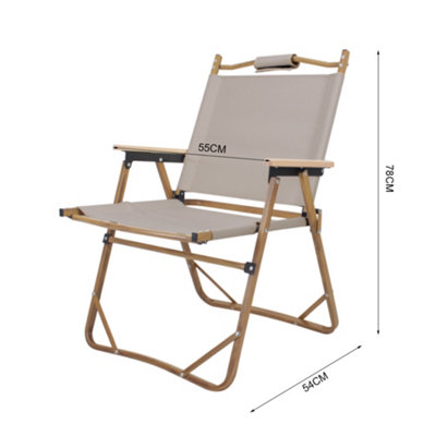 Foldable Portable Outdoor Wooden Camping Chair Armchair for Fishing Picnic  Height 78 cm