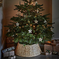 Foldable Round Tree Skirt - Water Hycainth - L62 x W62 x H26 cm - Natural