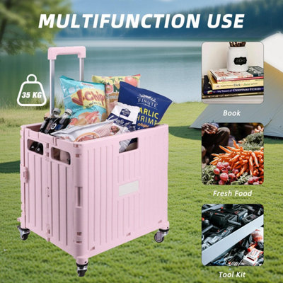 Foldable Shopping Trolley Cart Lightweight & Durable with Adjustable ...