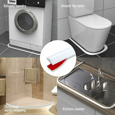 Foldable Shower Barrier and Retention System Bathroom Water Dam for ...