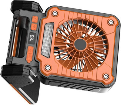 POWER FAN STARTER KIT 60L/分 Foldable Solar Powered Outdoor Fan, USB Rechargeable with Built-in