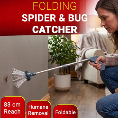 Foldable Spider Catcher 83cm Long Handle Insect Bug Catcher Tool Humane ...