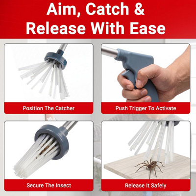 Foldable Spider Catcher 83cm Long Handle Insect Bug Catcher Tool Humane ...