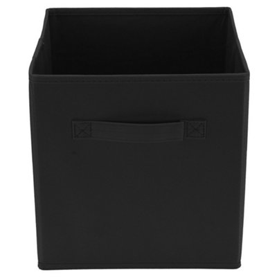 Foldable Square Fabric Storage Box Drawer Toys Books Clothes Folding Organiser Black DIY at B&Q
