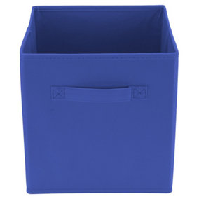 Foldable Square Fabric Storage Box Drawer Toys Books Clothes Folding Organiser - Dark Blue