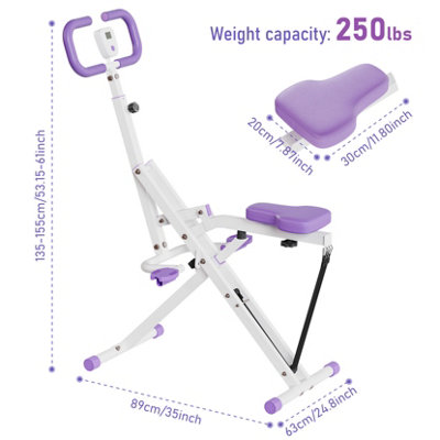 Foldable Squat Trainer Machine White, Portable Home Gym Exercise ...