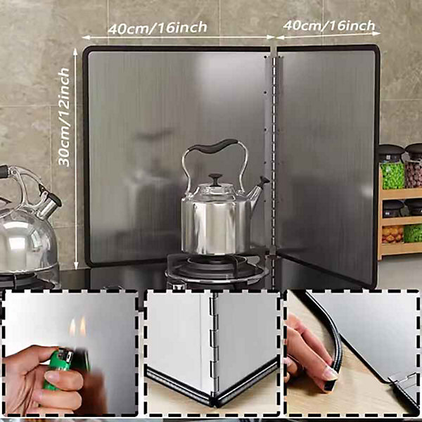 Plaque Anti Projection Cuisine QWORK 76x30cm - Écran De Protection Pliable Inox Pour Cuisson Anti Projection Cuisson Pliable Plaque Anti Projection Cuisine QWORK 76x30cm - Écran De Protection Pliable Inox Pour Cuisson Anti Projection Cuisson Pliable