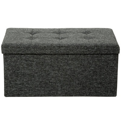 Foldable storage bench made of polyester 76x38x38cm - dark grey