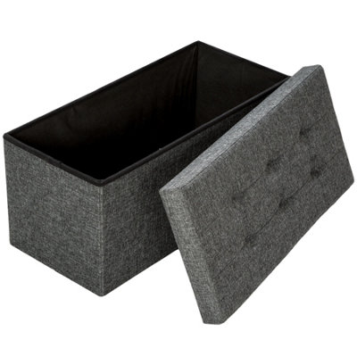 Foldable storage bench made of polyester 76x38x38cm - dark grey