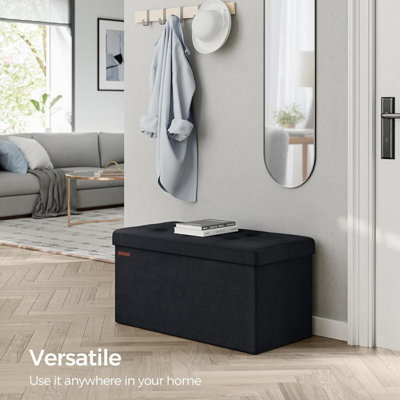 Foldable Storage Ottoman, Compact Footrest with Hidden Compartment ...