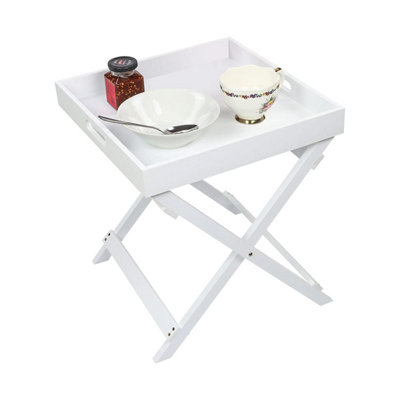 Foldable Wooden Butler Serving Tray with Handles, Portable and ...