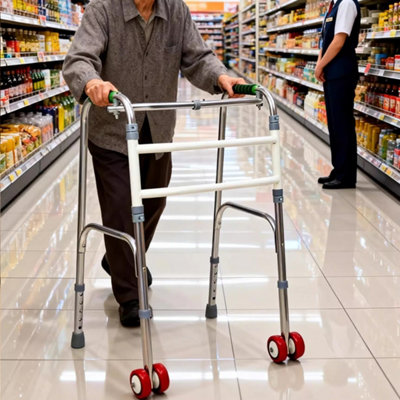 Folding Adjustable Lightweight Aluminium Walking Frame with Wheels