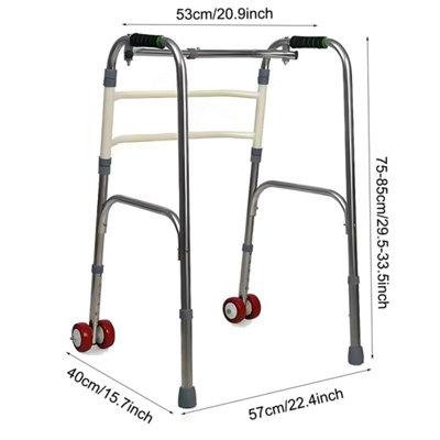 Folding Adjustable Lightweight Aluminium Walking Frame with Wheels