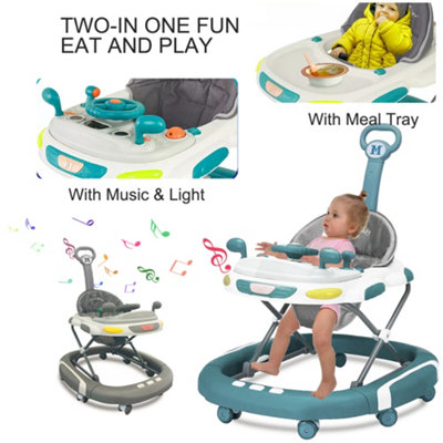 Folding Baby Activity Walker & Rocker 2-in-1 with Music Tray, First ...