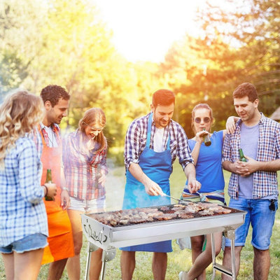Folding BBQ Charcoal Barbecue Grill Steel Stainless Garden Picnic Camping Stove - 4