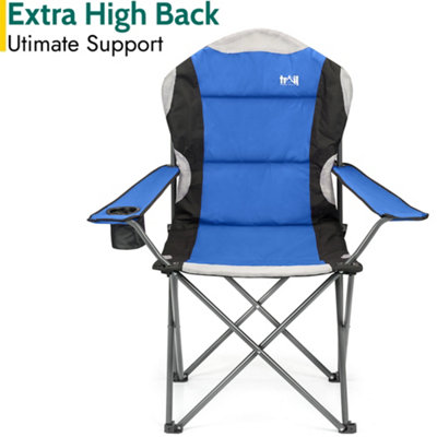 Folding Camping Chair Deluxe Padded High Back Portable Garden Fishing Trail - Blue - 5