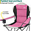 Folding Camping Chair Deluxe Padded High Back Portable Garden Fishing Trail - Pink