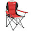Folding Camping Chair Deluxe Padded High Back Portable Garden Fishing Trail - Red