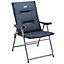 Folding Camping Chair Foam Padded High Back Fire Resistant Outdoor Garden Trail - Blue