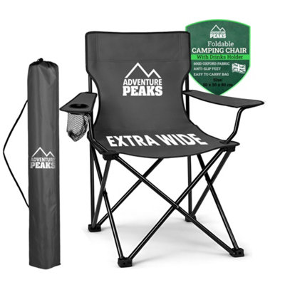 Folding Camping Chair Fold Up Chair with Cup Holder & Carry Bag Heavy ...