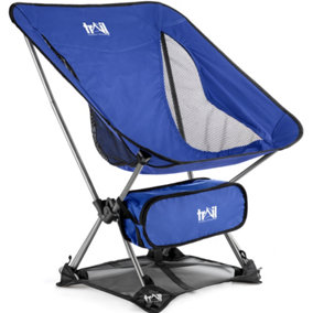 Folding Camping Chair Lightweight Portable Outdoor Garden Beach Seat Trail - Blue