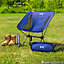 Folding Camping Chair Lightweight Portable Outdoor Garden Beach Seat Trail - Blue