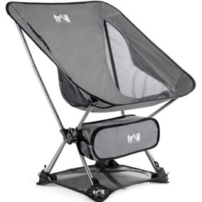 Folding Camping Chair Lightweight Portable Outdoor Garden Beach Seat Trail - Grey