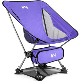 Folding Camping Chair Lightweight Portable Outdoor Garden Beach Seat Trail - Purple