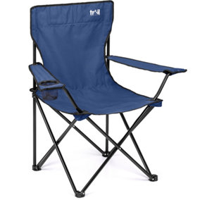 Folding Camping Chair Lightweight Portable With Cup Holder Fishing Outdoor Blue Trail