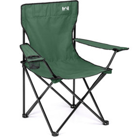 Folding Camping Chair Lightweight Portable With Cup Holder Fishing Outdoor Green Trail
