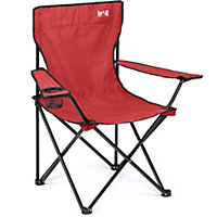 Folding Camping Chair Lightweight Portable With Cup Holder Fishing Outdoor Red Trail