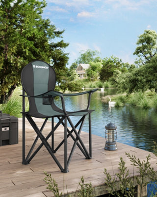 Folding Camping Chair, with Comfortable Sponge Seat, Cup Holder, Heavy ...