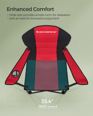 Folding Camping Chair, with Comfortable Sponge Seat, Cup Holder, Heavy ...