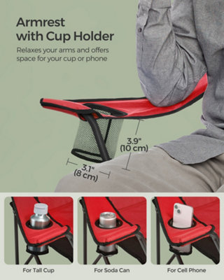 Folding Camping Chair, with Comfortable Sponge Seat, Cup Holder, Heavy ...