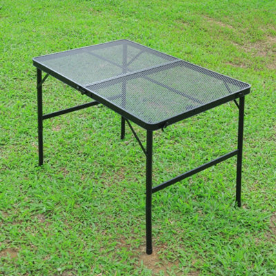 Folding Camping Grill Table Height Adjustable