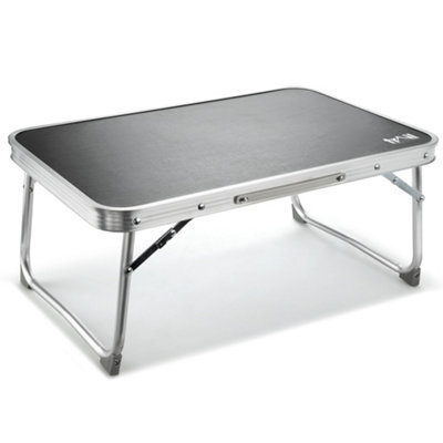 Folding Camping Table Lightweight Aluminium Frame W60cm x D40cm x H26cm Trail