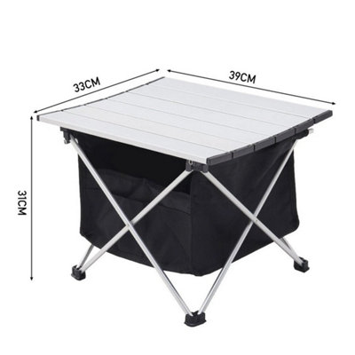 Folding Camping Table Portable Aluminium Desktop Outdoor Picnic with Bag Table Small 39x33x31cm