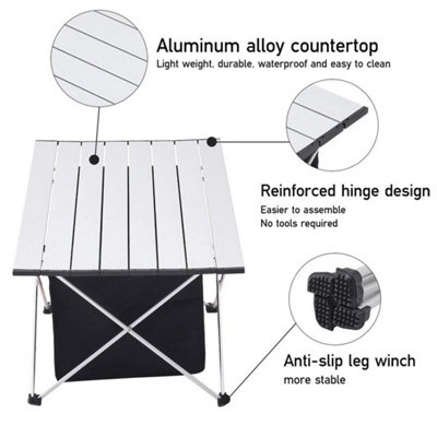 Folding Camping Table Portable Aluminium Desktop Outdoor Picnic with Bag Table Small 39x33x31cm