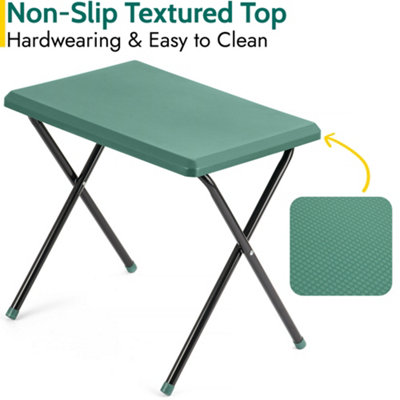 Folding Camping Table Small Lightweight Portable Outdoor Picnic Aluminium Legs Green - 4
