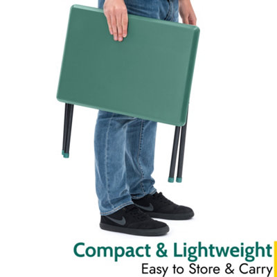 Folding Camping Table Small Lightweight Portable Outdoor Picnic Aluminium Legs Green - 6